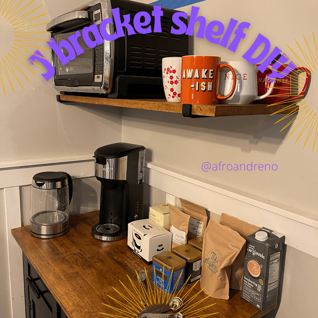 Image of wood shelves held up by j brackets